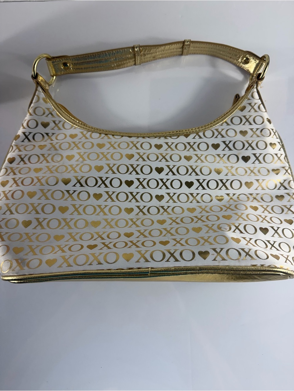 XOXO Gold & White Logo Shoulder Bag Y2K Style - Picture 6 of 8